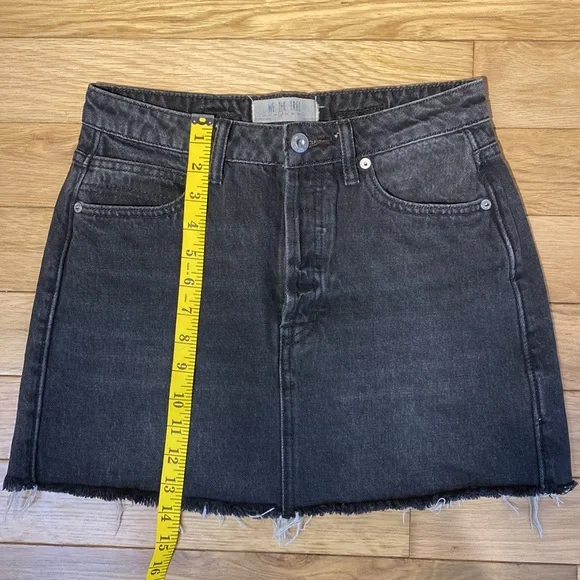 Free People Rugged ALine Denim Skirt in black size 27 OB823235 - Picture 15 of 15